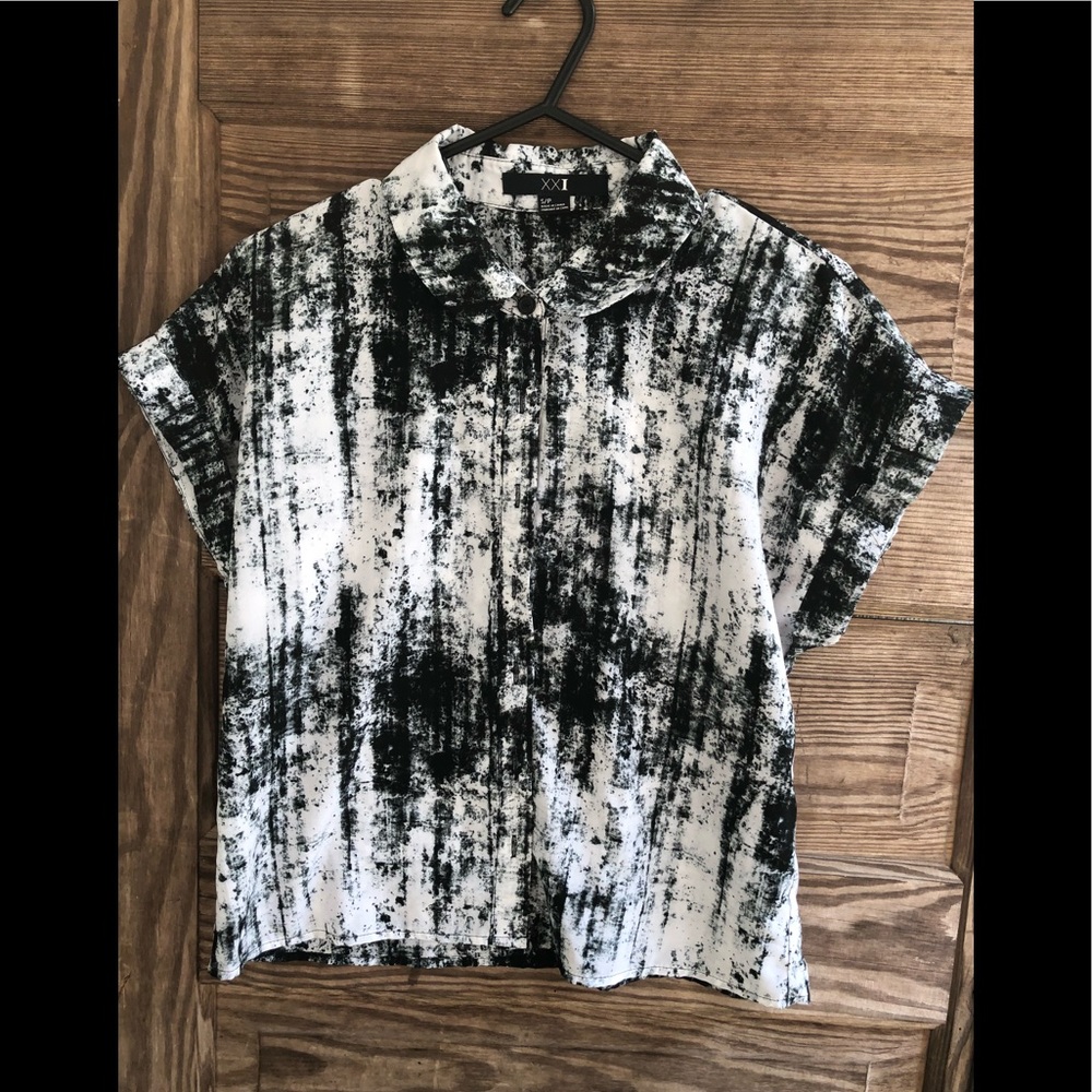 Black and white blouse